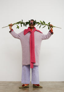 Dr. Bloom Bow Sweater Collar Scarf | Pink