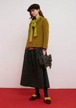 Load image into Gallery viewer, Dr. Bloom Berenjena Bow Cardigan | Eggplant, Green, &amp; Pink