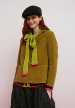 Load image into Gallery viewer, Dr. Bloom Berenjena Bow Cardigan | Eggplant, Green, &amp; Pink