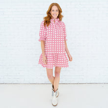 Load image into Gallery viewer, Caryn Lawn Claire Basket Dress | Gameday Red