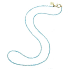 Load image into Gallery viewer, Jane Win Double Wrap Diamond Cut Beaded Necklace in Aquamarine