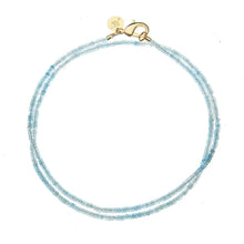 Load image into Gallery viewer, Jane Win Double Wrap Diamond Cut Beaded Necklace in Aquamarine