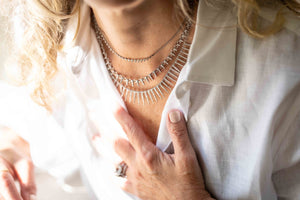 Large Diamond Spike Necklace