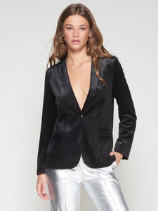 Vilagallo Shimmer Blazer | Black