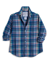 Load image into Gallery viewer, Frank &amp; Eileen | Eileen Relaxed Button-Up Shirt | Blue White Green Plaid Flannel