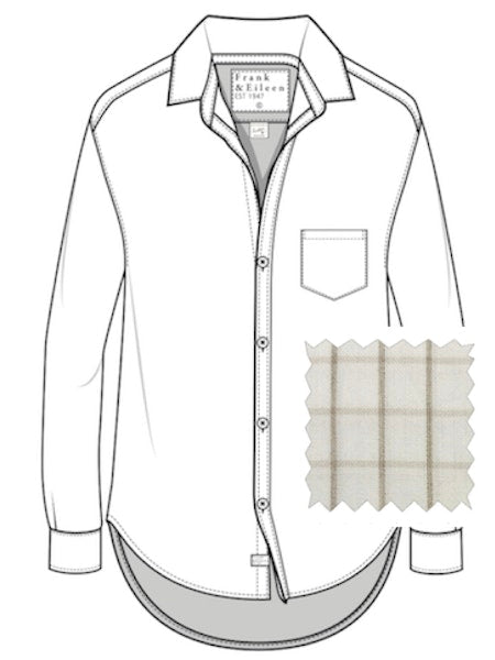Frank & Eileen | Eileen Relaxed Button Down Cream Camel Check Flannel