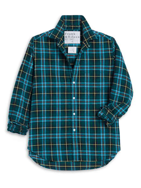 Frank & Eileen | Eileen Relaxed Button-Up Shirt Green, Blue, Yellow, Red Plaid Flannel