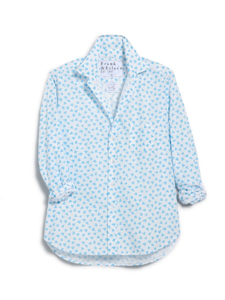 Frank & Eileen | Eileen Relaxed Button-Up Bright Blue Messy Hearts