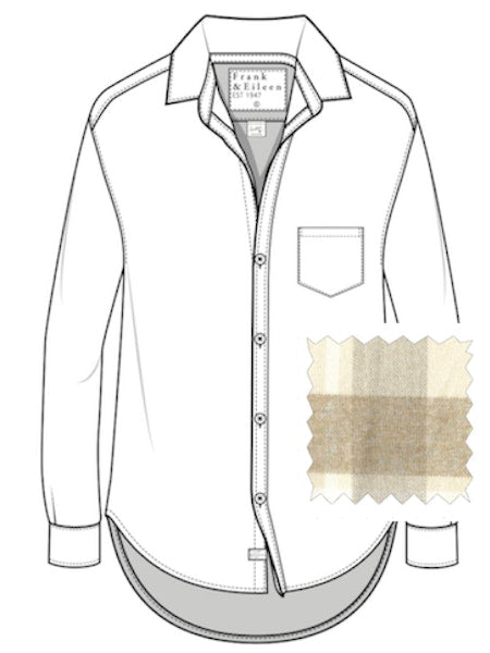 Frank & Eileen | Eileen Relaxed Button Down Large Cream & Camel Plaid Flannel