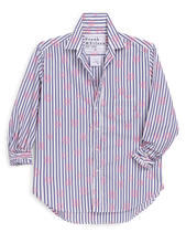 Load image into Gallery viewer, Frank &amp; Eileen | Eileen Relaxed Button-Up Shirt | Pink Flowers With Blue Stripe
