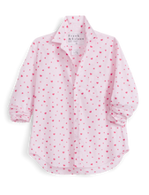 Load image into Gallery viewer, FINAL SALE Frank &amp; Eileen | Eileen Relaxed Valentine's Day Button-Up Shirt Pink &amp; White Stripe With Hearts
