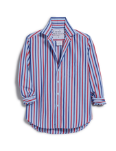 Load image into Gallery viewer, Frank &amp; Eileen | Eileen Relaxed Button-Up Blue &amp; Navy Red Stripe