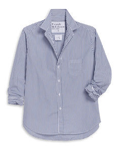 Frank & Eileen | Eileen Relaxed Button-Up Shirt White & Navy Stripe Superluxe