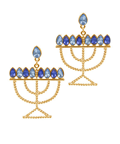 Hanukkah Menorah Holiday Earrings