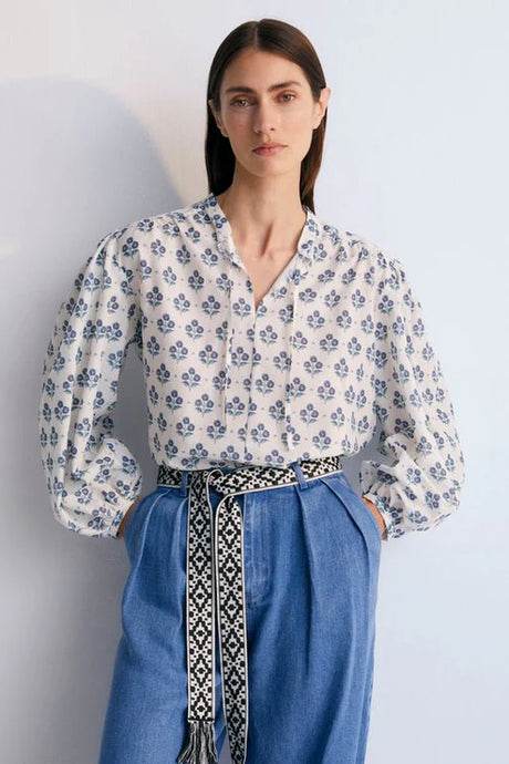 The New Society Eleni Blouse | Blue