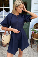 Load image into Gallery viewer, Emerson Fry Bastille Short Dress | Midnight Linen