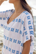 Load image into Gallery viewer, Mer St. Barth Capucine Caftan SHORT | White &amp; Blue