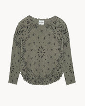 Load image into Gallery viewer, Kujten Paris Mela Bandana Cashmere Sweater | Kaki Chine