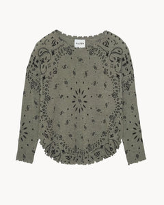 Kujten Paris Mela Bandana Cashmere Sweater | Kaki Chine