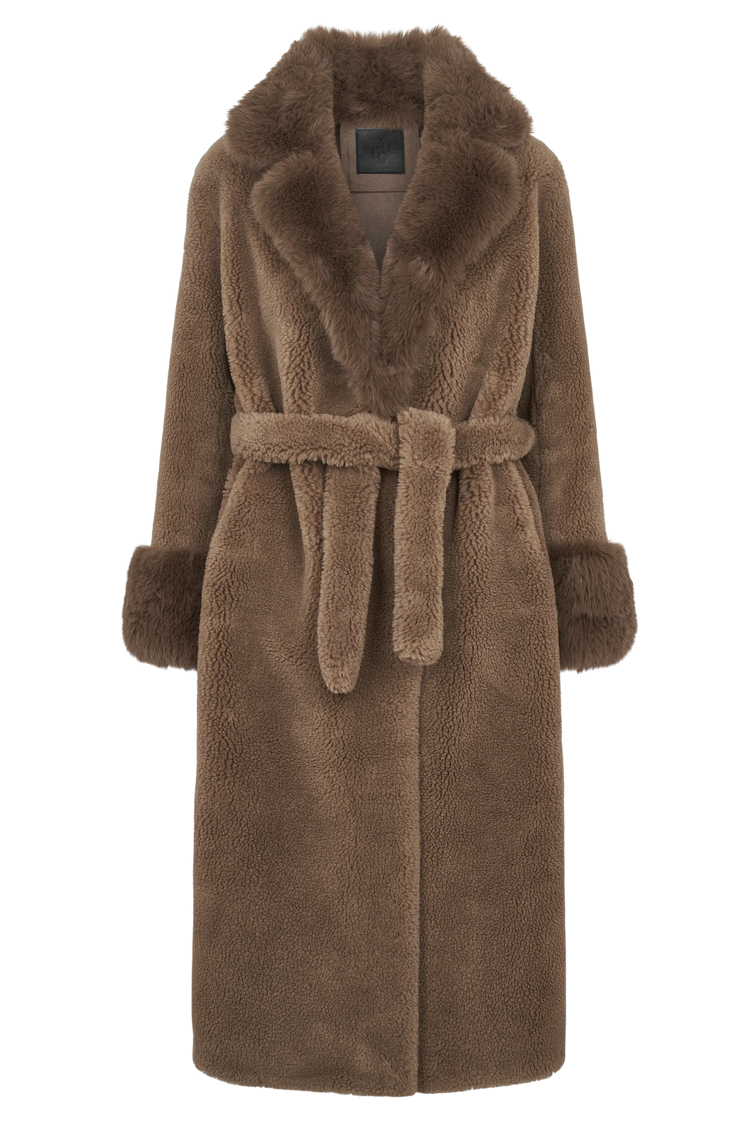 Americandreams Farah Belted Teddy Coat | Chocolate Camel