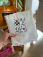 Load image into Gallery viewer, Weezie Mahjong Tile Scalloped Hand Towel