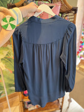 Load image into Gallery viewer, Nouvelle Silk 95 Madras Blouse | Deep Ocean Blue