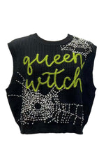 Load image into Gallery viewer, Queen Of Sparkles “Queen Witch” Halloween Sweater Vest