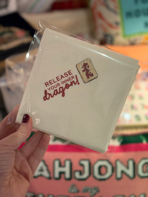Release Your Inner Dragon Mahjong Cocktail Napkin