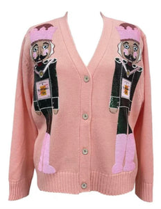 Queen Of Sparkles Champagne Nutcracker Cardigan | Light Pink