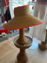 Load image into Gallery viewer, Flora Bella Raffia Abigail Visor | Neon Orange