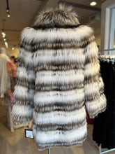 Load image into Gallery viewer, Linda Richards Fox Fur Stripe Coat