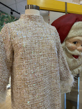 Load image into Gallery viewer, French Vanilla Feather Sequin Tweed Dress | Cream