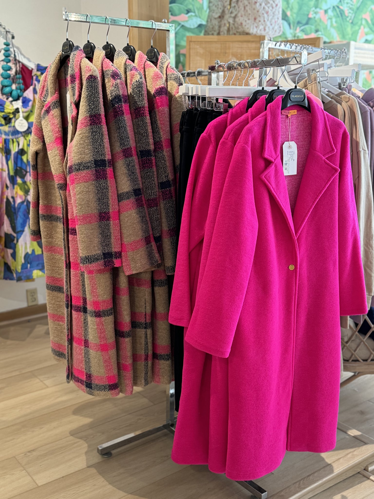 Neon pink coat on sale