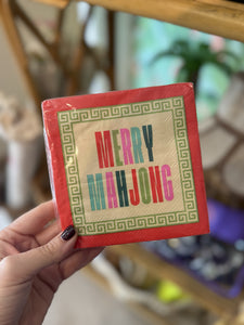 Merry Mahjong Christmas Cocktail Napkins