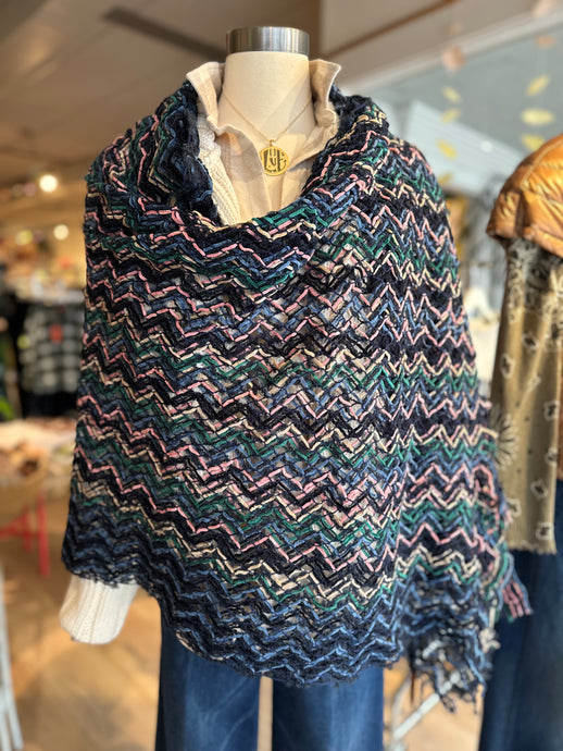 Missoni Alpaca Scarf | Navy, Pink, Green, Cream