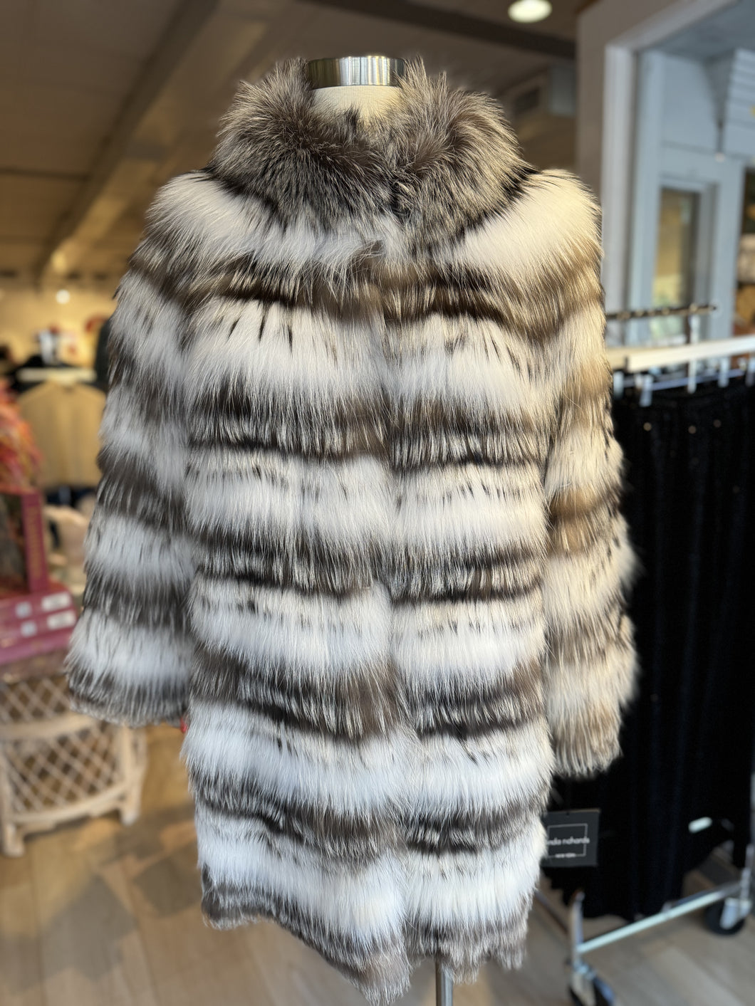 Linda Richards Fox Fur Stripe Coat