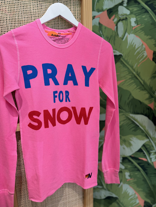 Aviator Nation PRAY FOR SNOW Thermal | Neon Pink