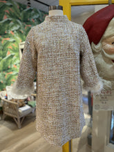 Load image into Gallery viewer, French Vanilla Feather Sequin Tweed Dress | Cream