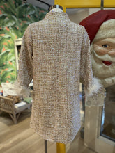 Load image into Gallery viewer, French Vanilla Feather Sequin Tweed Dress | Cream