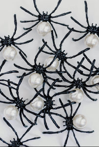 Spider Pearl Halloween Earrings