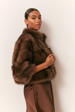Load image into Gallery viewer, LOVESHACKFANCY Gelman Faux Fur Jacket | Dark Sable