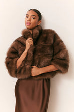 Load image into Gallery viewer, LOVESHACKFANCY Gelman Faux Fur Jacket | Dark Sable