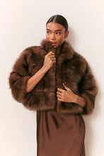 Load image into Gallery viewer, LOVESHACKFANCY Gelman Faux Fur Jacket | Dark Sable