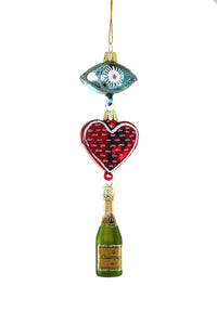 I Heart Champagne Ornament