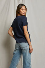 Load image into Gallery viewer, Perfect White Tee Harley Cotton Boxy Crewneck Tee | Navy