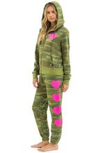 Load image into Gallery viewer, Aviator Nation Zip Up HEART 2 HOODIE | CAMO &amp; NEON PINK