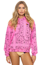 Load image into Gallery viewer, Aviator Nation BANDANA RELAXED PULLOVER HOODIE | NEON PINK