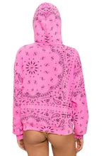 Load image into Gallery viewer, Aviator Nation BANDANA RELAXED PULLOVER HOODIE | NEON PINK