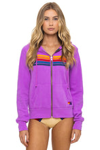 Load image into Gallery viewer, Aviator Nation 5 STRIPE HOODIE | NEON PURPLE