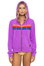 Load image into Gallery viewer, Aviator Nation 5 STRIPE HOODIE | NEON PURPLE